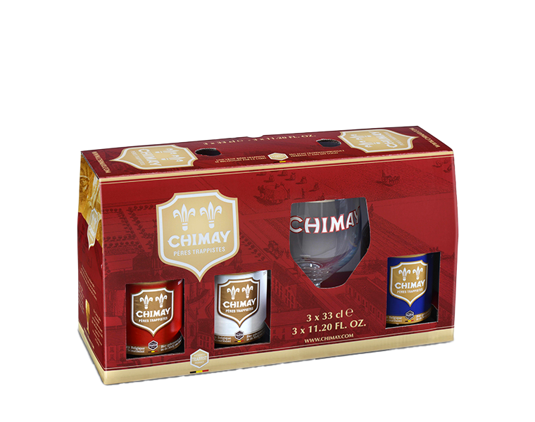 Confezione Chimay Trilogy con Bicchiere