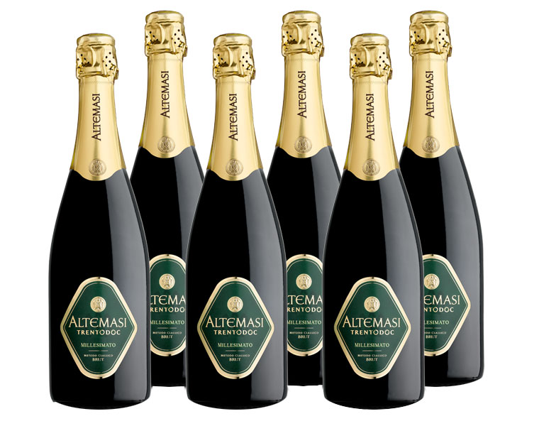 Confezione 6 bottiglie Altemasi Brut Millesimato TrentoDoc Metodo Classico