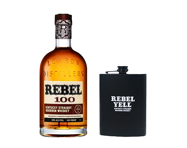 Rebel 100 Kentucky Straight Bourbon Whiskey con Fiaschetta