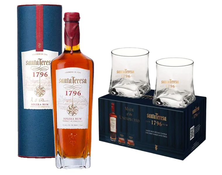 Rum Solera Santa Teresa 1796 con bicchieri
